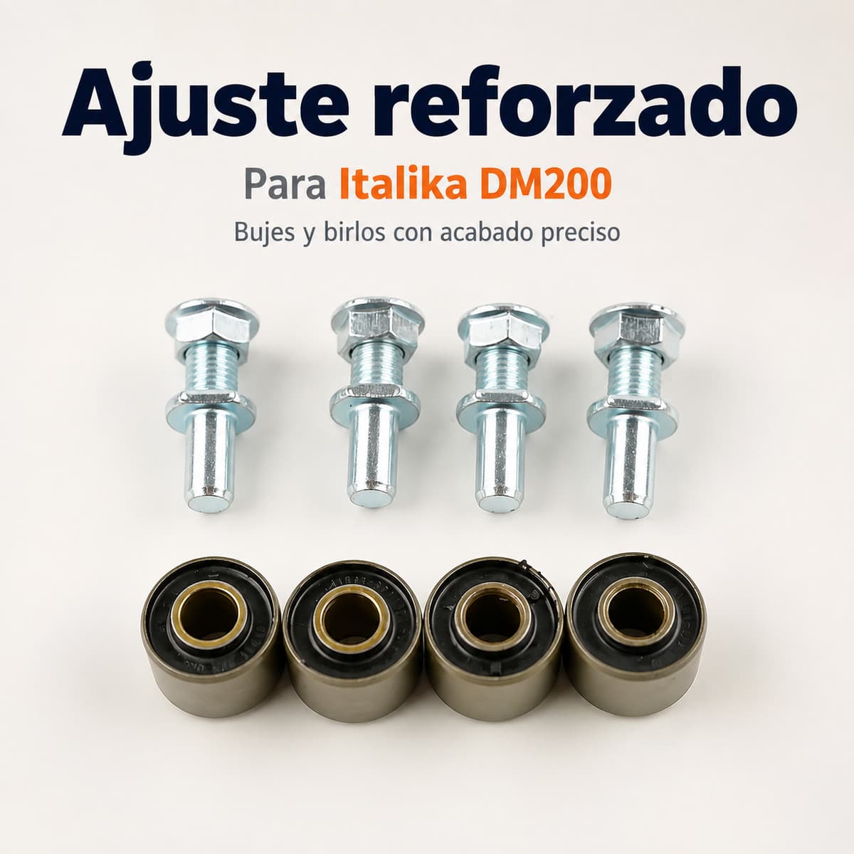 Bujes y birlos reforzados para Italika DM200/DT200/FT180